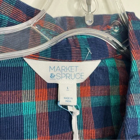 Stitch Fix l Market & Spruce Plaid Corduroy Button Down, Large - Picture 6 of 8